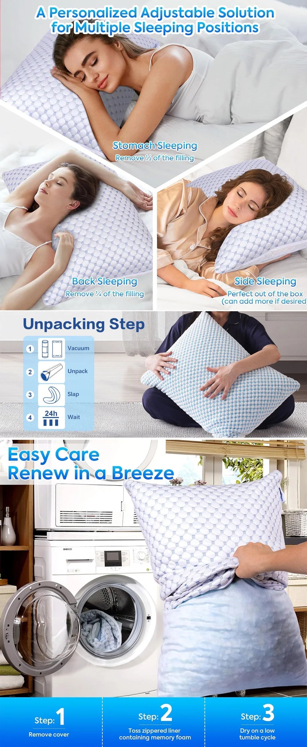 SleepWav Pro Cooling Memory Foam Pillow